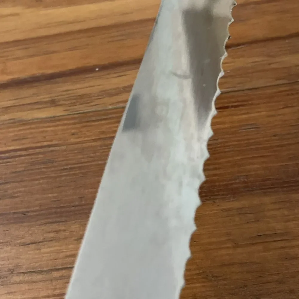 Jean Dubost Laguiole Bread Knife Red Handle Stainless Steel Made in France